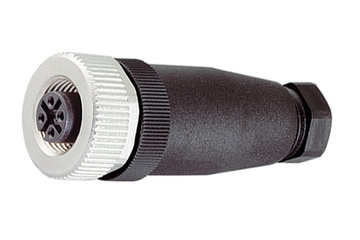 Conector hembra Binder M12-A, 4-6 mm, sin apantallar, con tornillo, IP67, UL