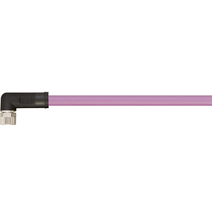 Cables Ethernet Industrial/CAT5, PUR, Conector A: M8 hembra, en ángulo; Conector B: extremo abierto, 12,5 x d