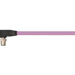 Cables Ethernet Industrial/CAT5, PUR, Conector A: M12, con codificación d, en ángulo; Conector B: extremo abierto, 12,5 x d