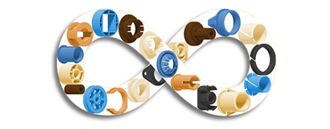 Distintos cojinetes de igus® hechos a medida para sus necesidades específicas