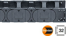 Cadena Portacable con travesaños cada dos eslabones