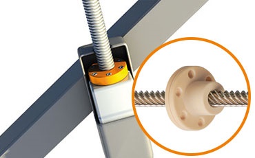 Conjunto de tuerca y husillo en un seguidor solar