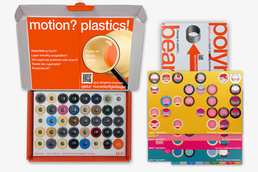 Caja muestras de cojinetes iglidur con plantillas y el catálogo de cojinetes de fricción