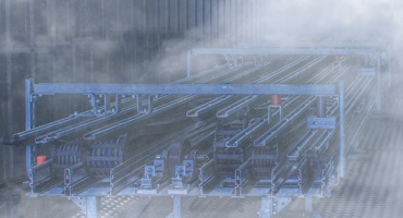 Cámara de frío con cadenas portacables