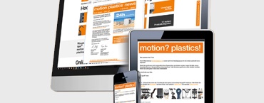 Pantalla de ordenador, tablet y teléfono inteligente con la newsletter de igus®